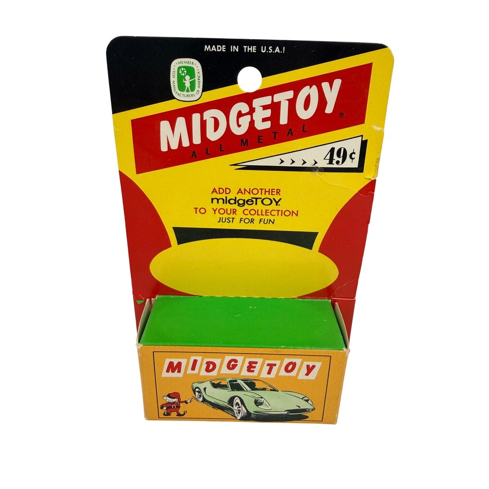 Vintage Midgetoy All Metal Die Cast Toy Car Original Packaging Rockford IL - BH